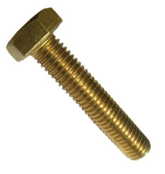M10-1.5 x 50mm DIN 931 Class 10.9 yellow zinc hex cap screw, part 0128776