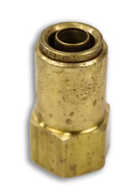 Brass push to connect female connector, 3/8 x 3/8 inch, part NP66-6-6