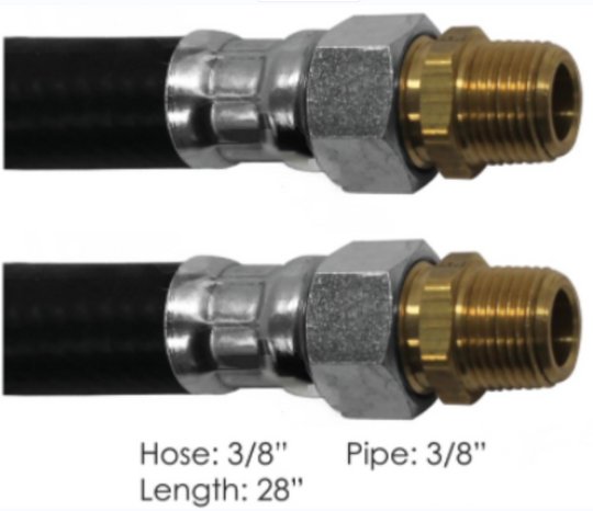 Brake chamber hose, 3/8 x 26 long with two 3/8 swivel ends, part RH16428