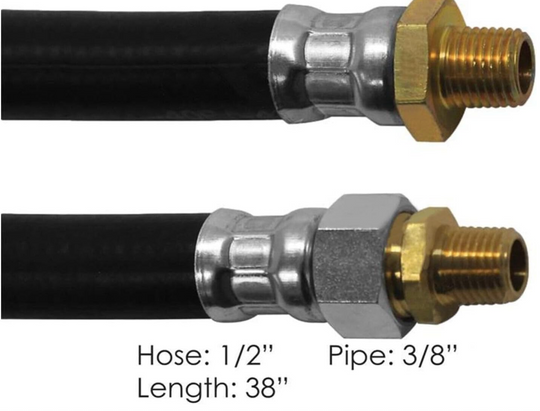 Air brake chamber hose, 1/2 ID x 30 long with 3/8 ends, part RH16330