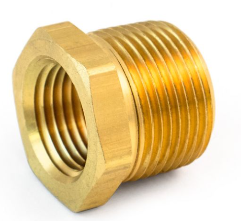 Brass reducer bushing, 3/4 x 1/8 inch, parts BP110-12-2, 209P122