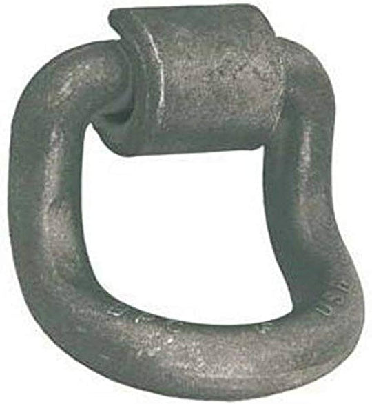 Forged curved 1 in D-ring with bracket for cargo tie-down