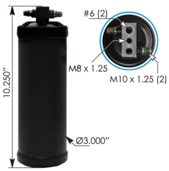 730392atc A/C Receiver Drier for Freightliner (PrimaTech) ABPN83319744, 070614A,