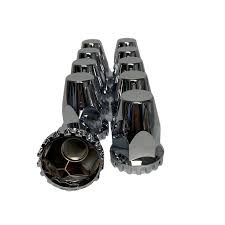 Chrome plastic thread-on M22x1.5 lug nut covers 10 pack, part 562.A4003TP-BX10