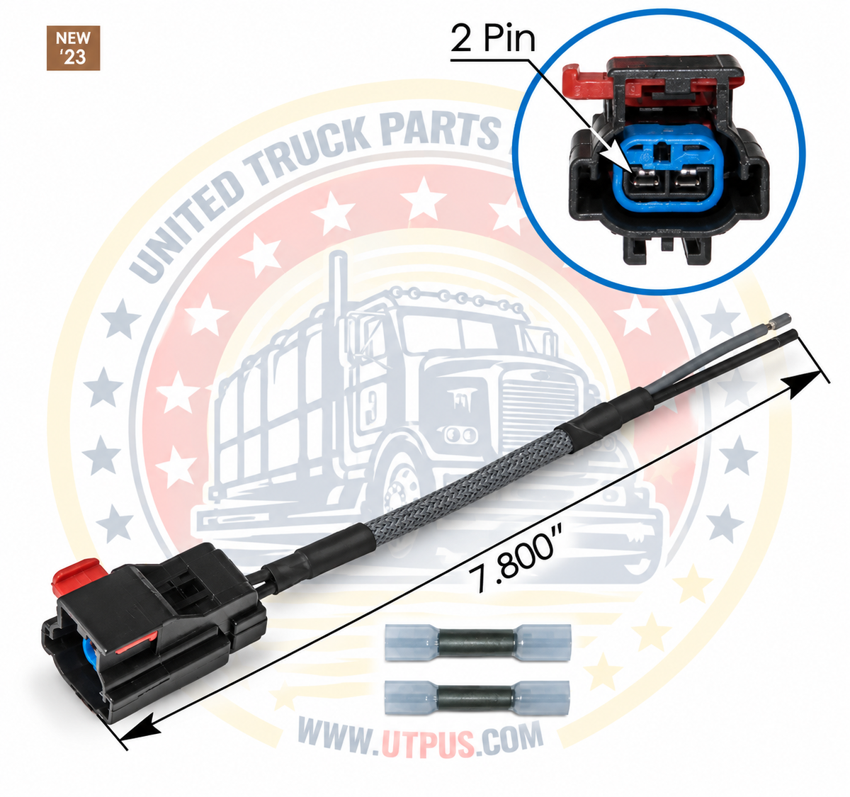Low coolant level sensor wiring harness for Freightliner heavy-duty trucks