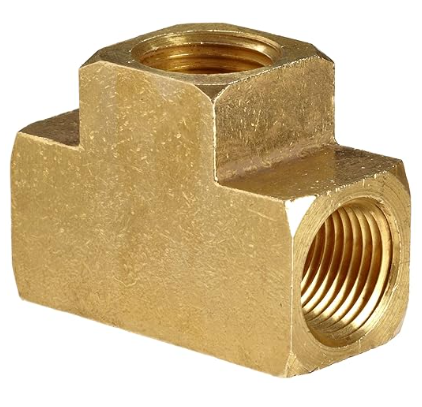 Brass pipe tee fitting, 3/4 inch, part BP101-12