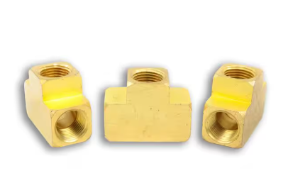 Brass pipe tee fitting, 3/8 inch, part BP101-6