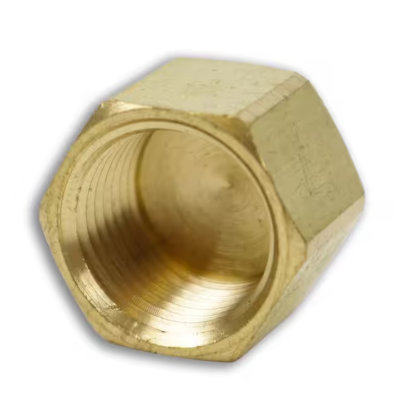 Brass pipe cap, 3/8 inch