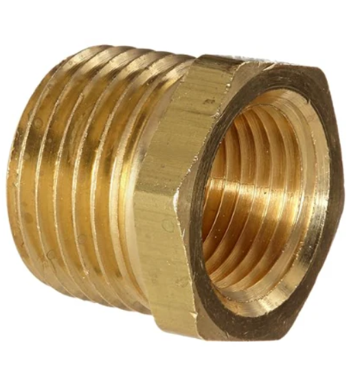 Brass reducer bushing, 3/4 x 1/4 inch, part 177.9110EB