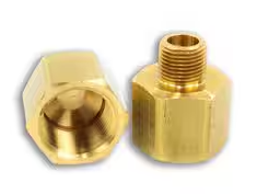 Brass reducer bushing, 3/4 x 3/8 inch