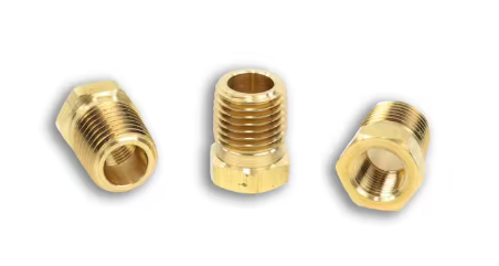 Brass reducer bushing, 1/4 x 1/8 inch