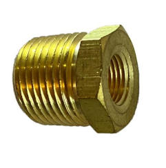 Brass reducer bushing, 3/8 x 1/8 inch