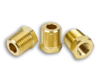 Brass reducer bushing, 1/2 x 1/4 inch