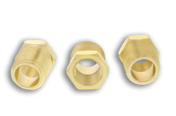 Brass reducer bushing, 1/2 x 3/8 inch