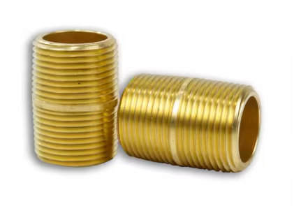 Brass long nipple fitting, 3/4 x 1-1/2 inch