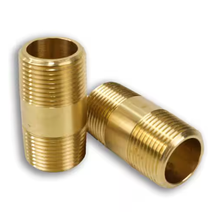 Brass long nipple, 3/4 x 2 inch