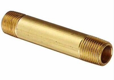Brass long nipple, 1/8 x 2 inch