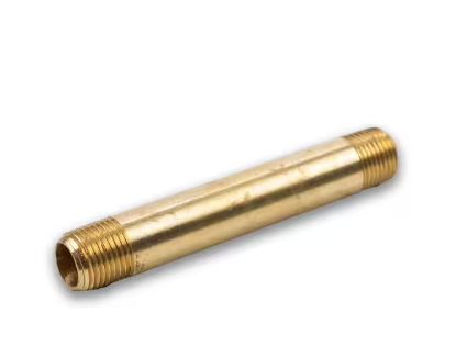 Brass long nipple, 1/8 x 2-1/2 inch