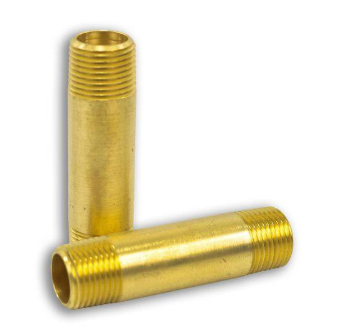 Brass long nipple, 3/8 x 2-1/2 inch