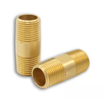 Brass long nipple, 1/2 x 2 inch, part BP113-8-20