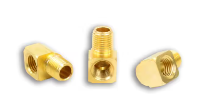 Brass 90 degree street elbow fitting, 1/4 x 1/8 inch