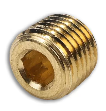 Brass recessed hex head plug, 1/4 inch, part S219P-4