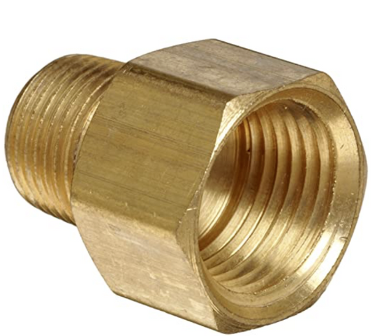 Brass adapter fitting, 1/8 x 1/8 inch, part BP120-2-2