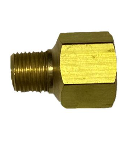 Brass adapter fitting, 1/4 x 1/8 inch, part 177.9120BA