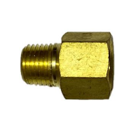 Brass adapter fitting, 3/8 x 1/4 inch