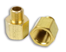 Brass adapter fitting, 1/2 x 1/2 inch