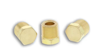 Brass hex head plug, 3/8 inch