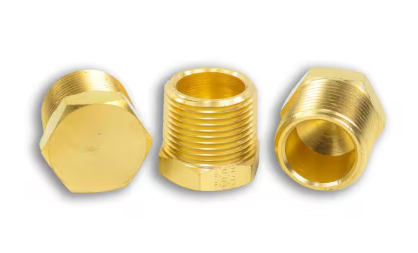 Brass hex head plug, 3/4 inch