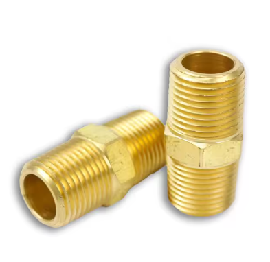 Brass hex nipple fitting, 1/2 inch, part BP122-8