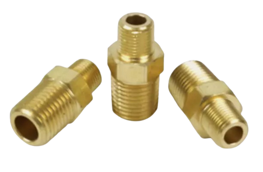 Brass reducing nipple, 3/8 x 1/4 inch, parts 3325X6X4, 216P64