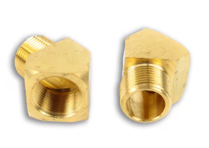 Brass 45 degree street elbow fitting, 3/4 inch