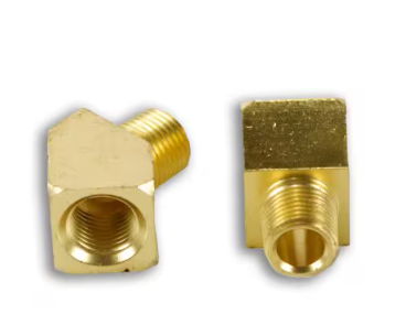 Brass 45 degree street elbow fitting, 1/8 inch