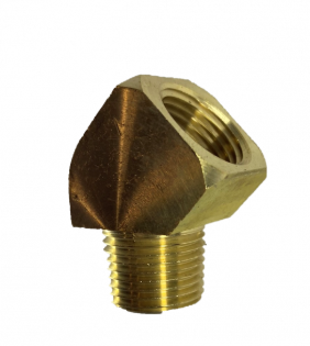 Brass 45 degree street elbow fitting, 3/8 inch, part 5314