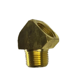 Brass 45 degree street elbow fitting, 1/2 inch