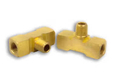 Brass male branch tee fitting, 1/4 inch