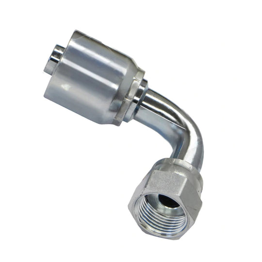 Hydraulic hose fitting, 90 degree ORFS female