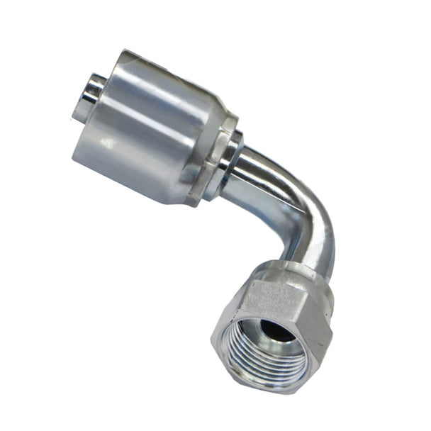 Hydraulic hose fitting, 90 degree ORFS female