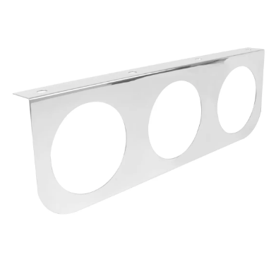 Chrome 4 inch round light plate, part 562.Q2003SS