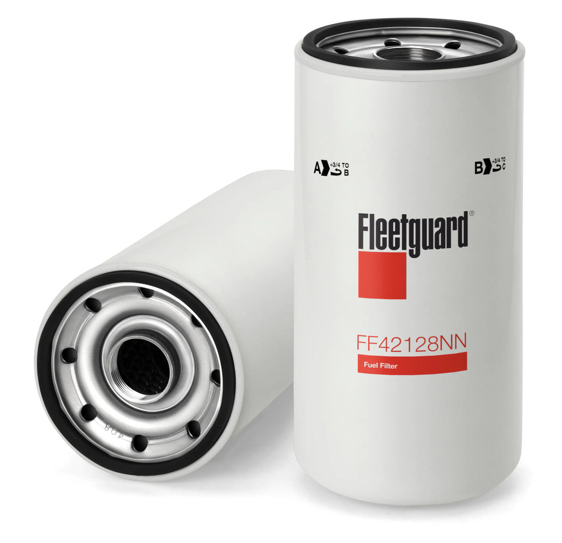 Spin-on fuel filter for heavy duty trucks, part FF42128NN, cross ref FF5967