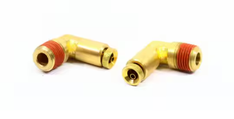 Brass push to connect male elbow, 5/32 x 1/8 inch, part 177.13B1525A