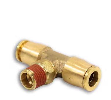 Brass push to connect male branch tee, 1/2 x 1/2 inch, part 177.13B728D
