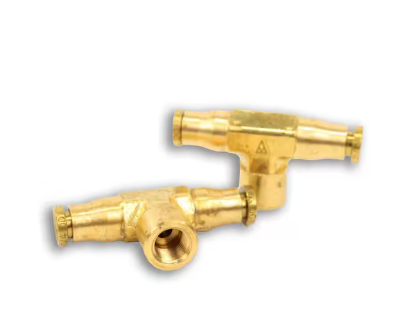 Brass push to connect female branch tee, 1/4 x 1/8 inch, part 177.13B784A
