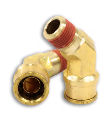 DOT push to connect brass 45 degree fitting, 5/8 x 3/8, part NP79-10-6