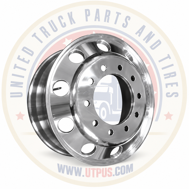 Aluminum hub piloted 10-hole rim for heavy-duty trucks