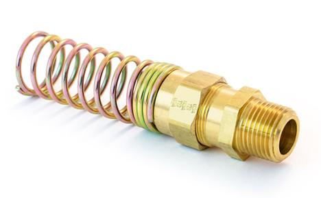 Brass fitting, pipe thread to rubber hose compression with spring, part 177.16936D