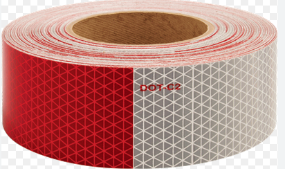 Red and silver continuous conspicuity tape, 6x6, sold per foot